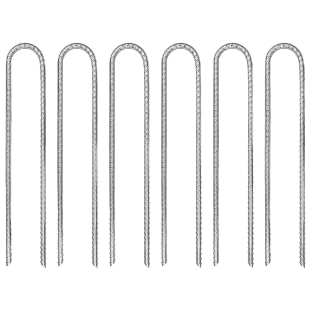 Teltplugger 6 stk U-formet 30 cm Ø7 mm galvanisert stål