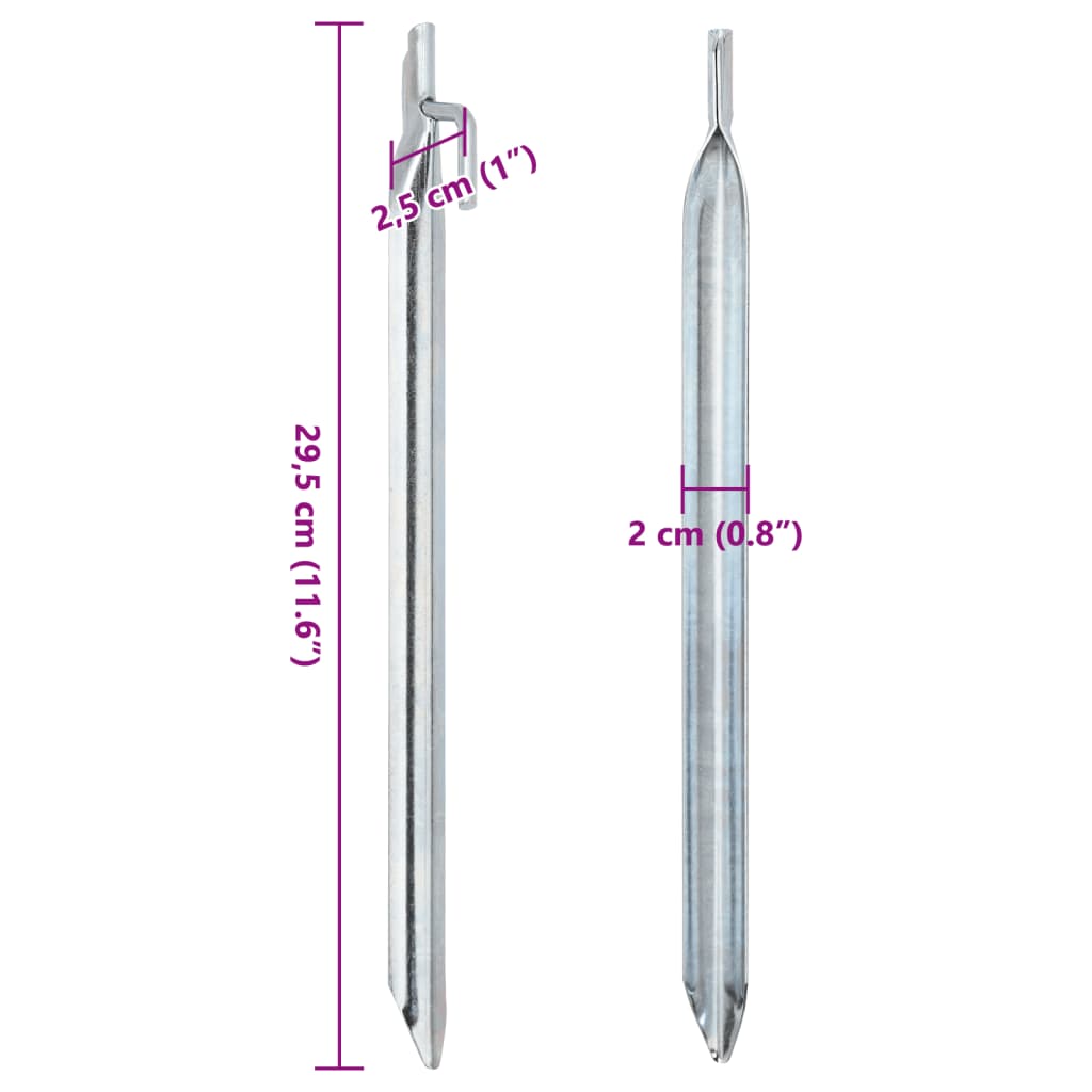 Teltplugger 24 stk V-formet 29,5 cm Ø20 mm galvanisert stål
