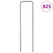 Jordplugger U-formet 25 stk 15x3,5 cm galvanisert stål