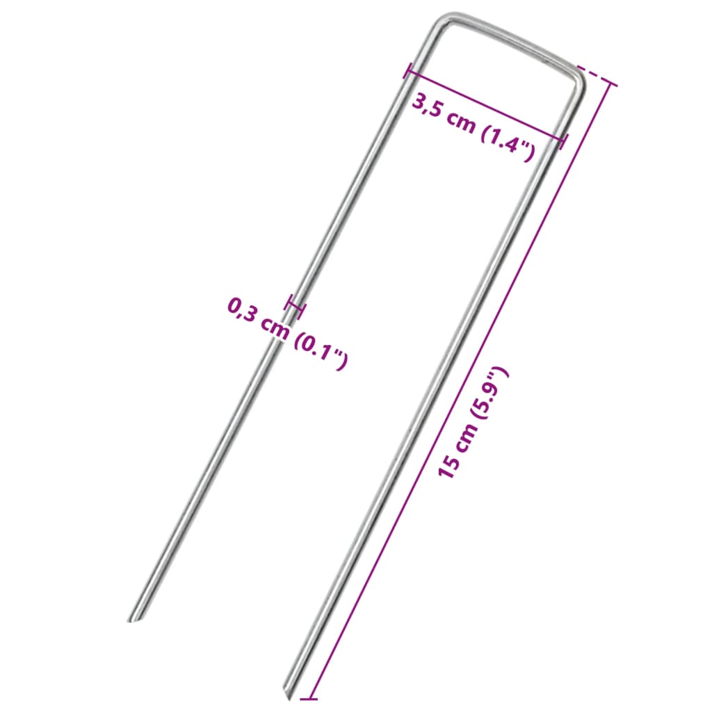 Jordplugger U-formet 25 stk 15x3,5 cm galvanisert stål