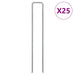 Jordplugger U-formet 25 stk 20x4 cm galvanisert stål