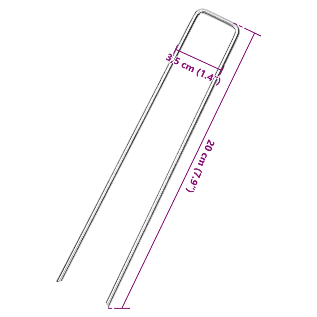 Jordplugger U-formet 25 stk 20x3,5 cm galvanisert stål