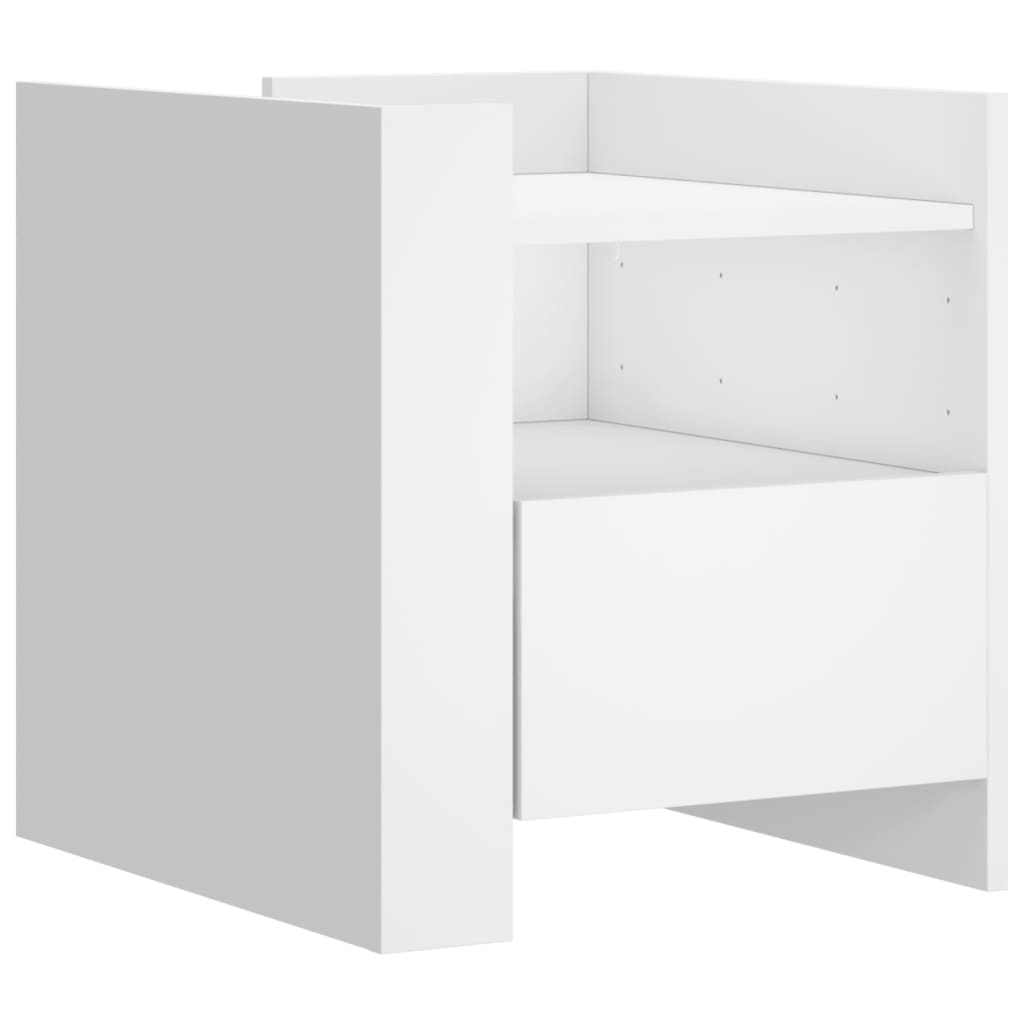 Nattbord hvit 45x50x50 cm konstruert tre