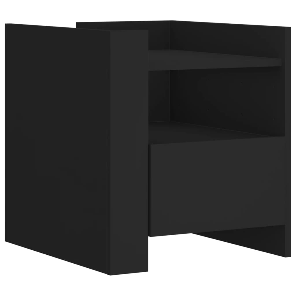 Nattbord svart 45x50x50 cm konstruert tre