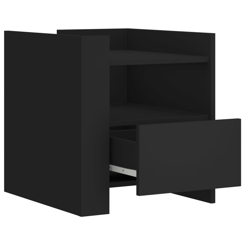Nattbord svart 45x50x50 cm konstruert tre