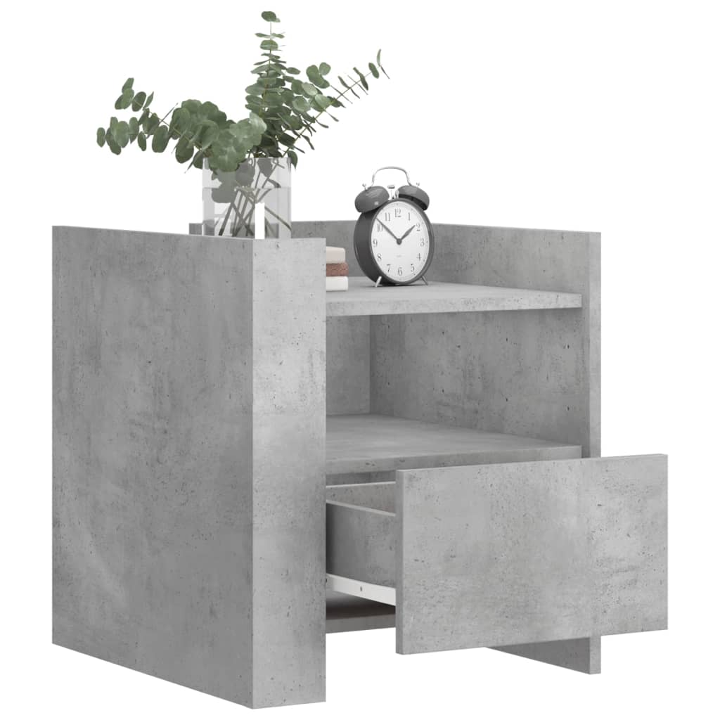 Nattbord betonggrå 45x50x50 cm konstruert tre