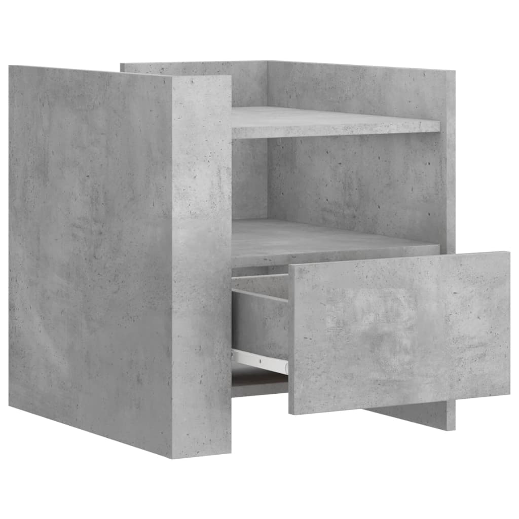 Nattbord betonggrå 45x50x50 cm konstruert tre