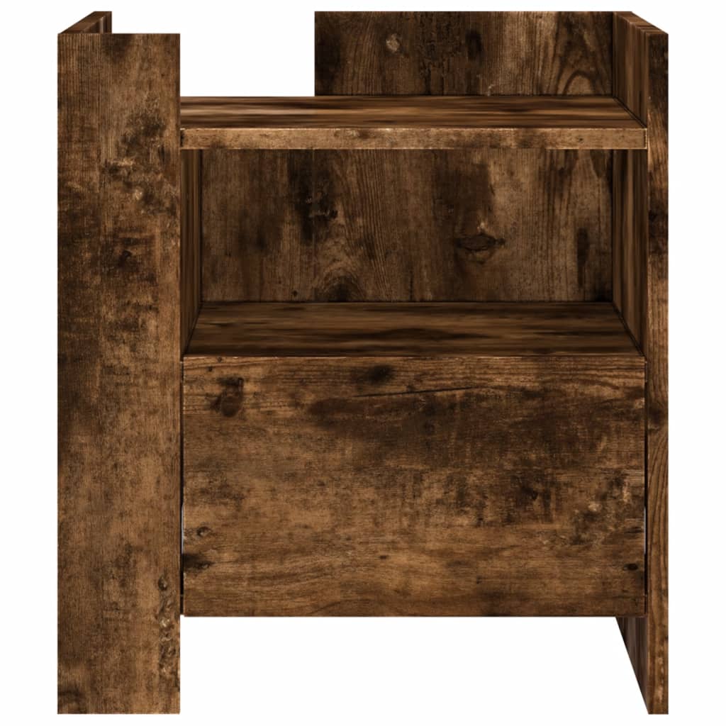 Nattbord røkt eik 45x50x50 cm konstruert tre