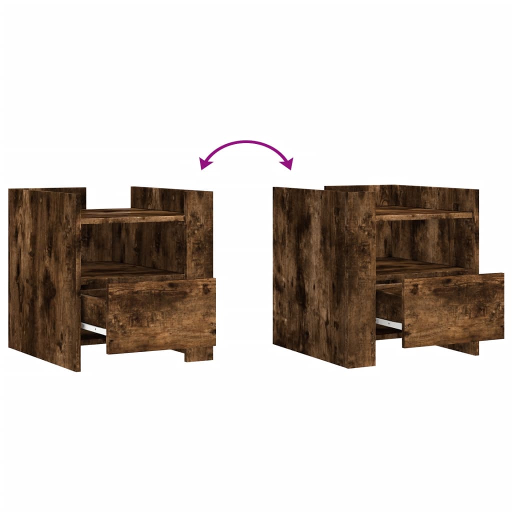 Nattbord røkt eik 45x50x50 cm konstruert tre