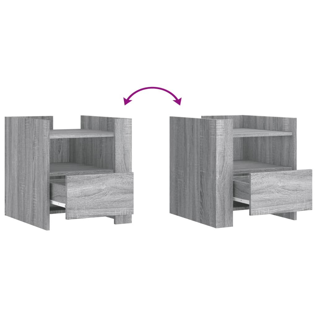 Nattbord grå sonoma 45x50x50 cm konstruert tre