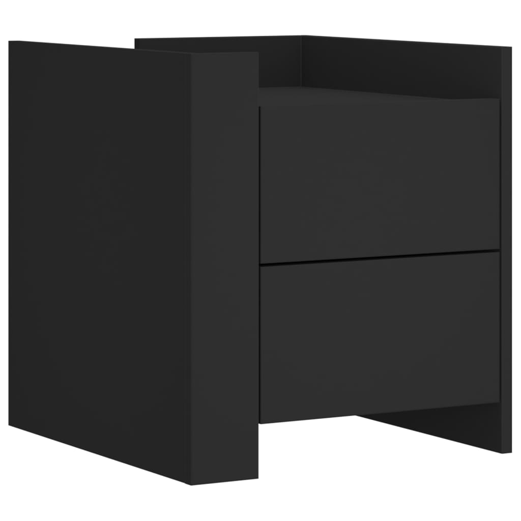 Nattbord svart 45x50x50 cm konstruert tre