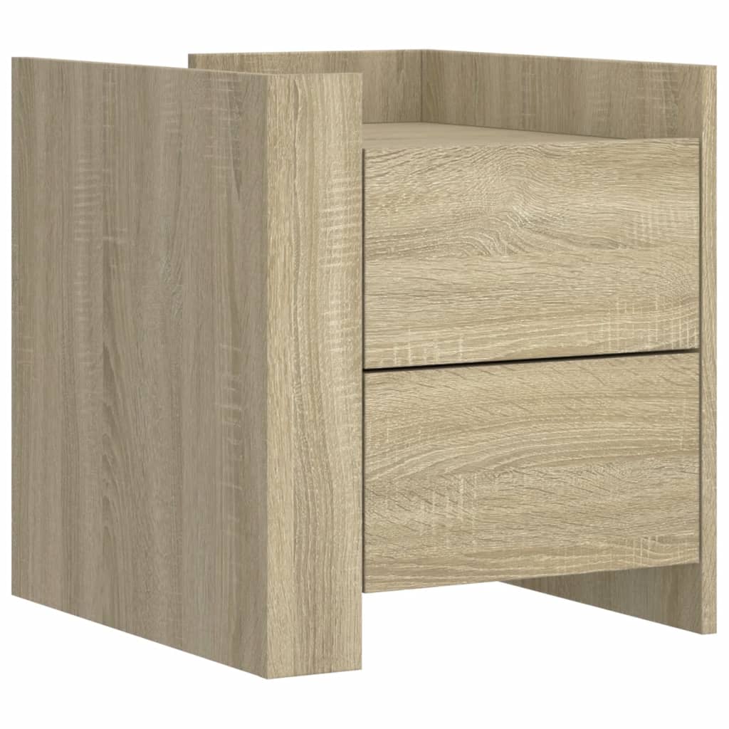 Nattbord 2 stk sonoma eik 45x50x50 cm konstruert tre