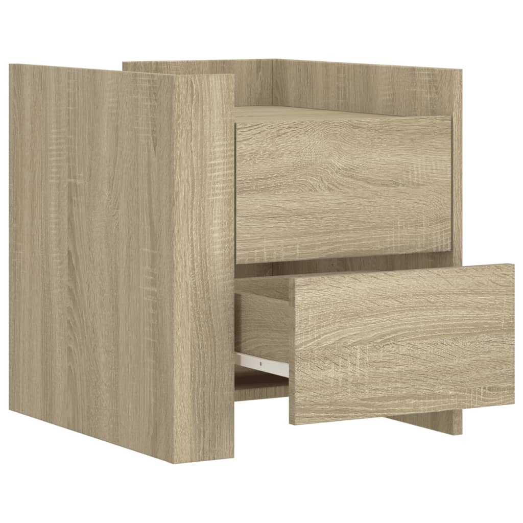 Nattbord 2 stk sonoma eik 45x50x50 cm konstruert tre