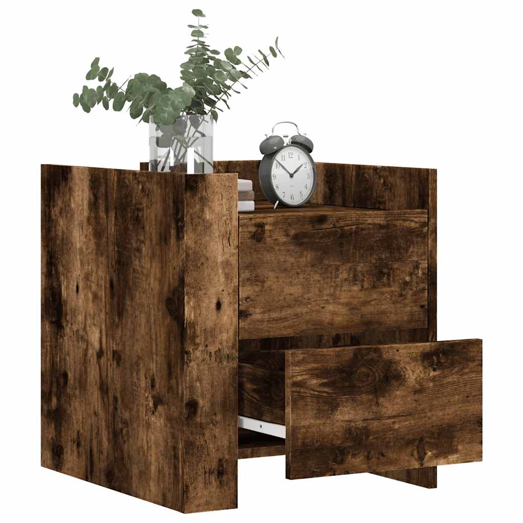 Nattbord røkt eik 45x50x50 cm konstruert tre