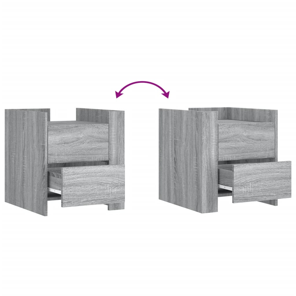 Nattbord grå sonoma 45x50x50 cm konstruert tre