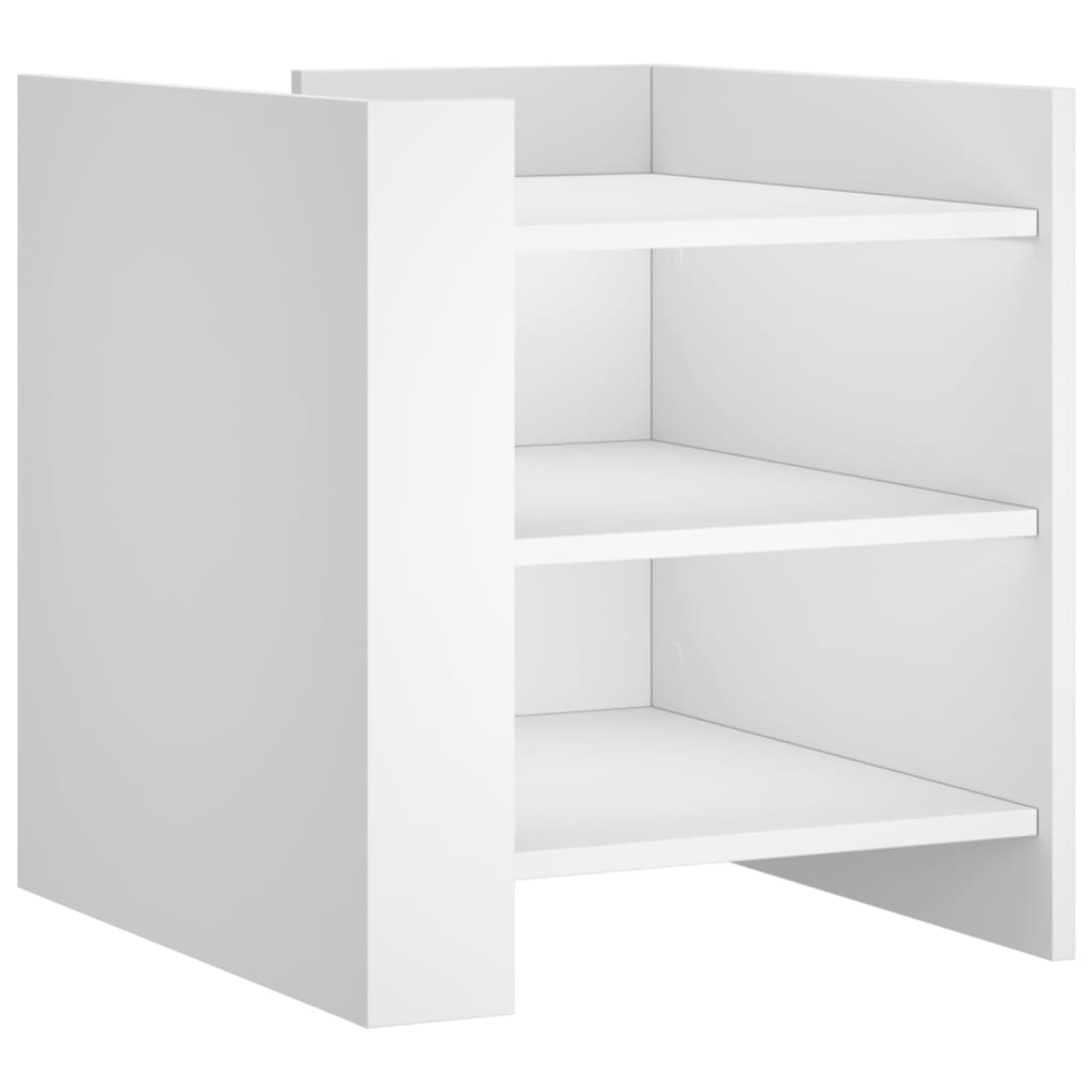 Nattbord hvit 45x50x50 cm konstruert tre