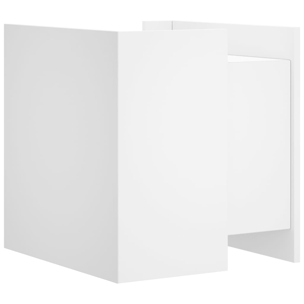 Nattbord hvit 45x50x50 cm konstruert tre