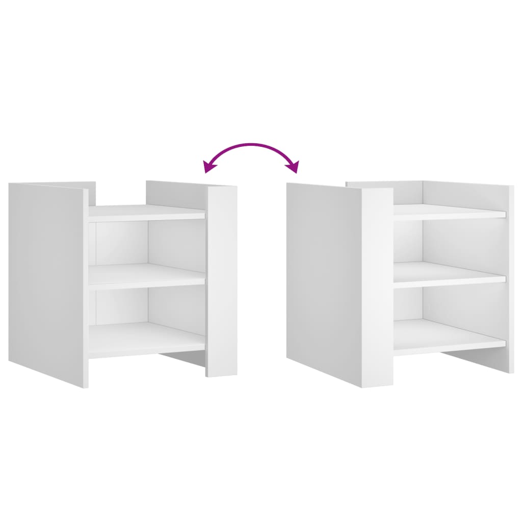 Nattbord hvit 45x50x50 cm konstruert tre