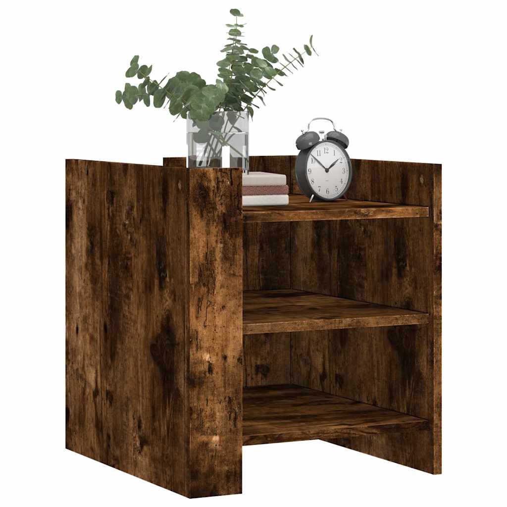 Nattbord røkt eik 45x50x50 cm konstruert tre