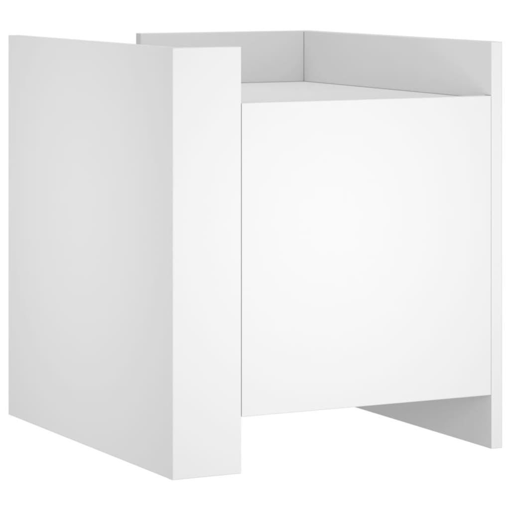 Nattbord hvit 45x50x50 cm konstruert tre