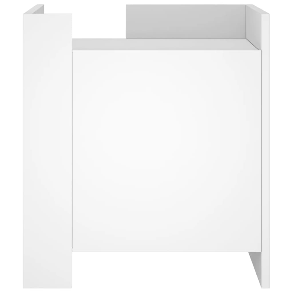 Nattbord hvit 45x50x50 cm konstruert tre