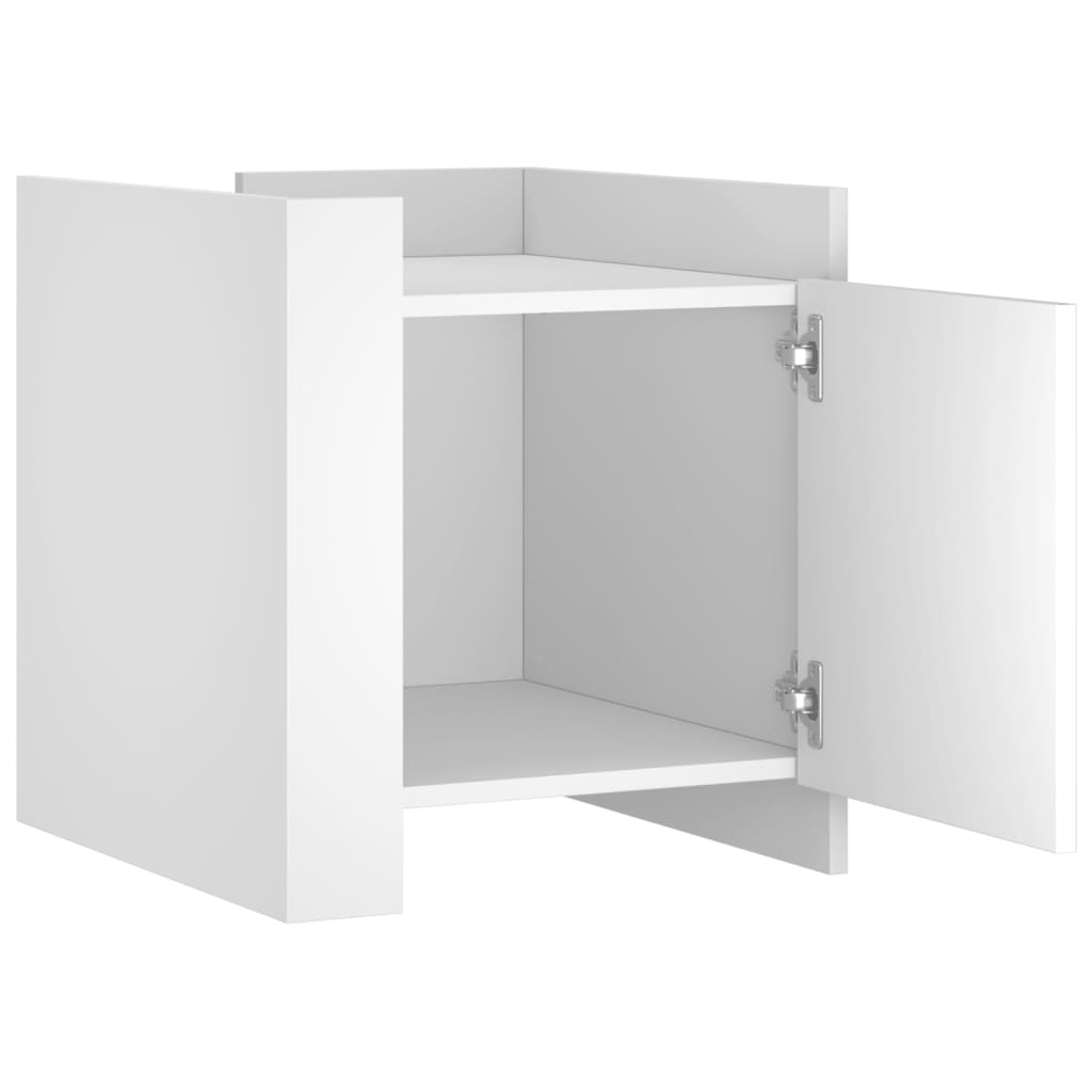 Nattbord hvit 45x50x50 cm konstruert tre