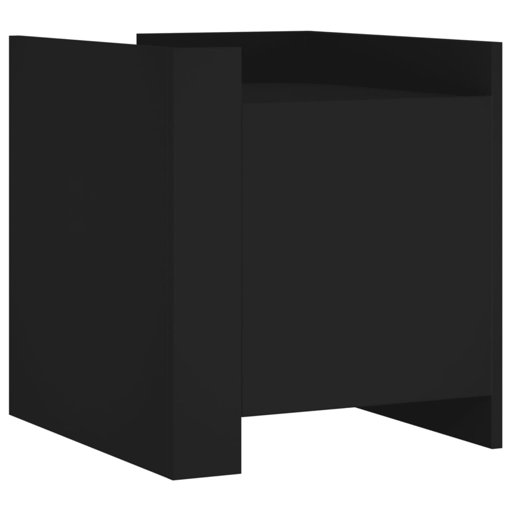 Nattbord svart 45x50x50 cm konstruert tre