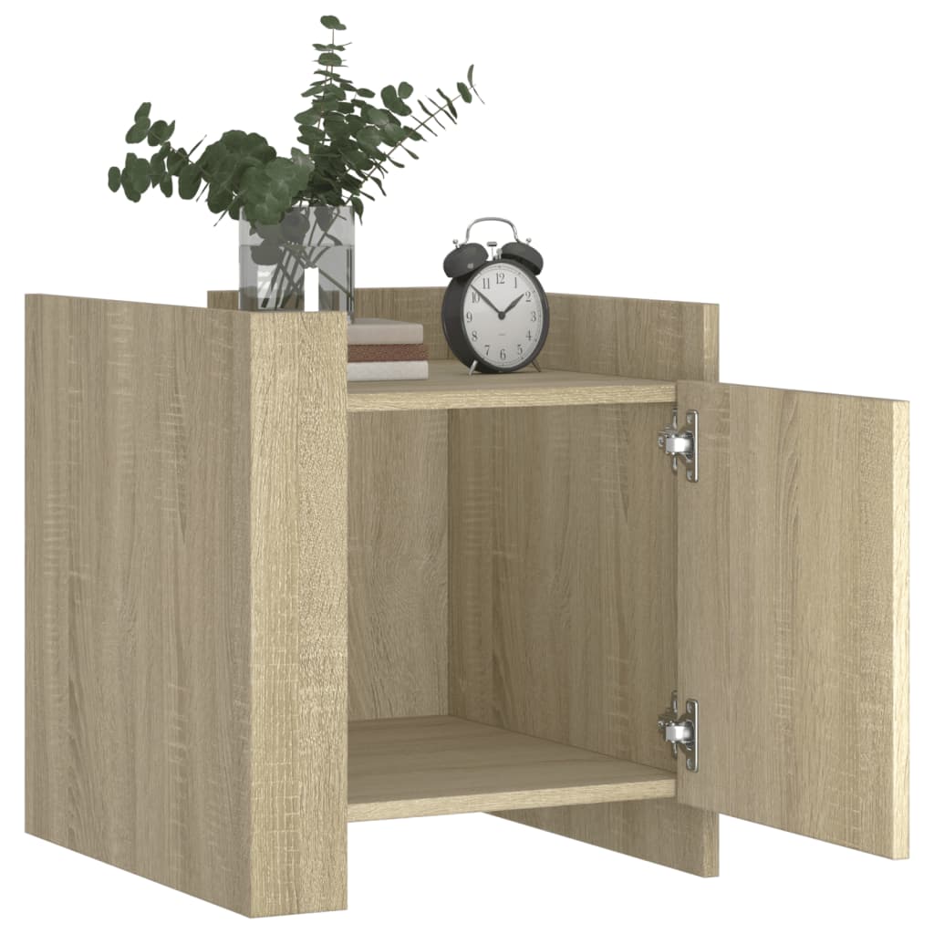Nattbord sonoma eik 45x50x50 cm konstruert tre