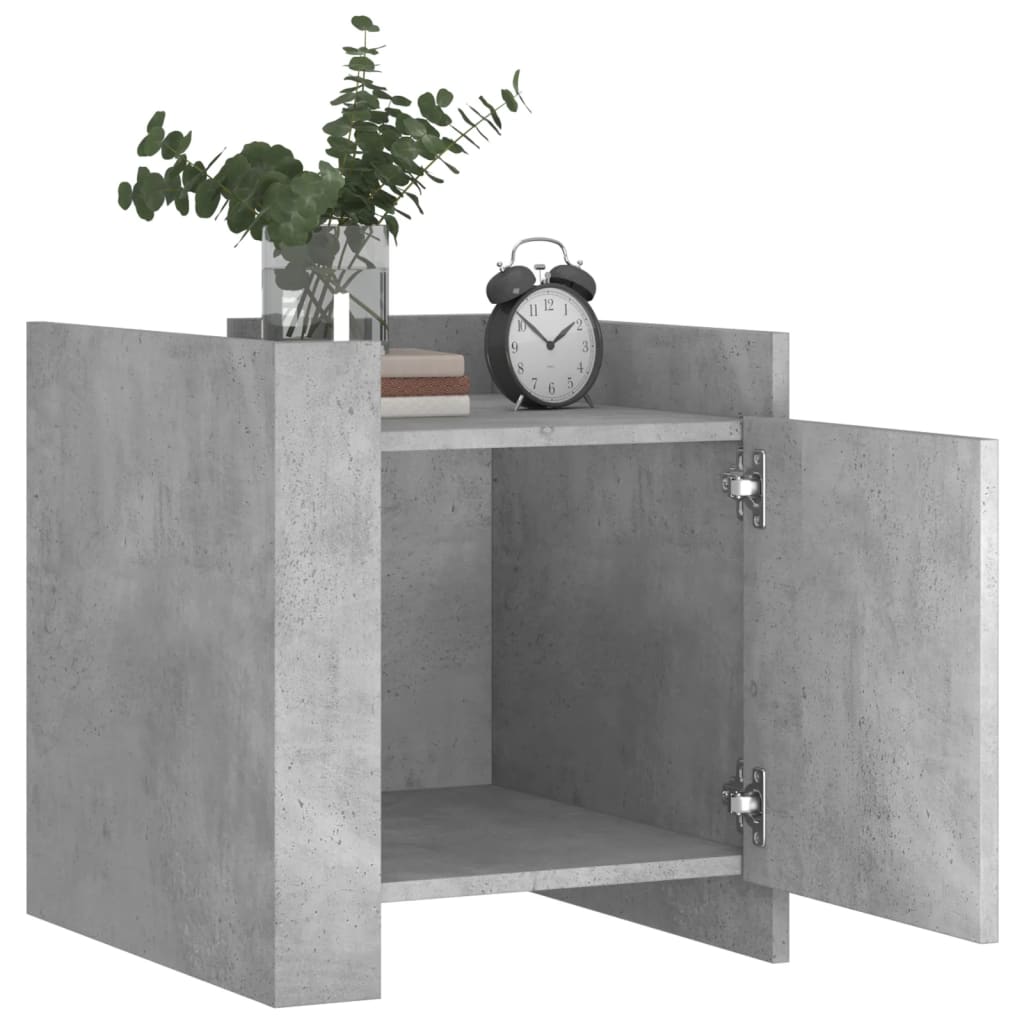 Nattbord betonggrå 45x50x50 cm konstruert tre