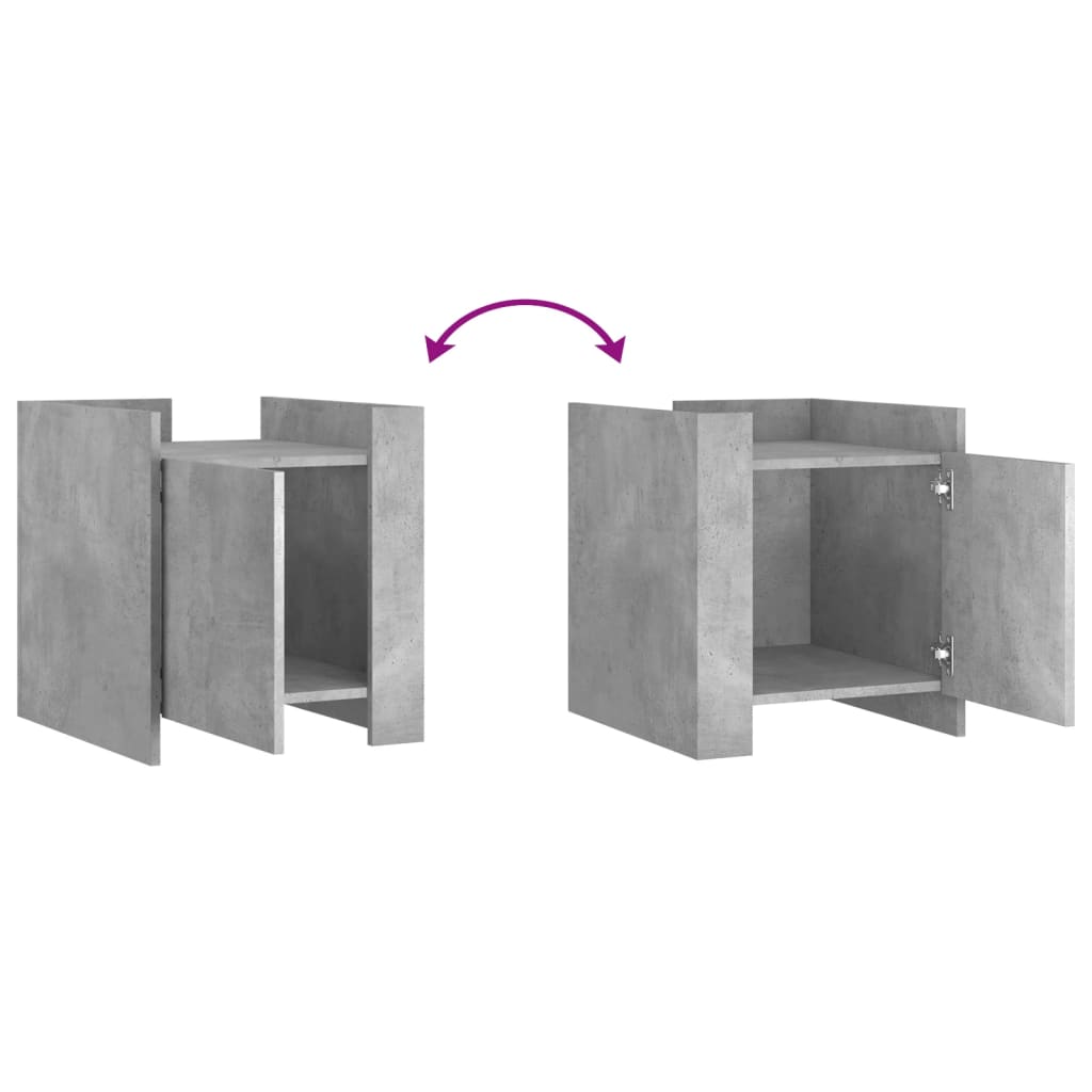 Nattbord betonggrå 45x50x50 cm konstruert tre