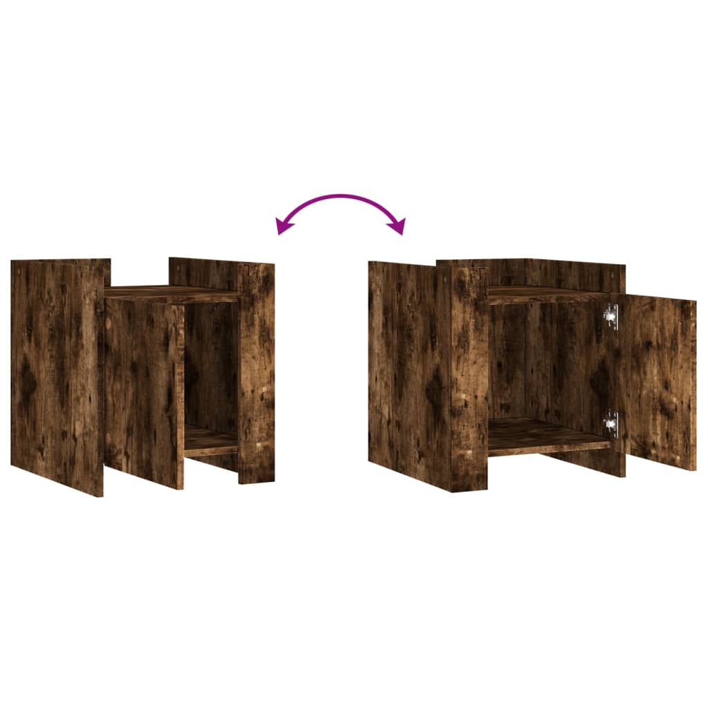 Nattbord røkt eik 45x50x50 cm konstruert tre