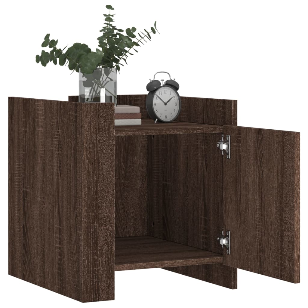 Nattbord brun eik 45x50x50 cm konstruert tre
