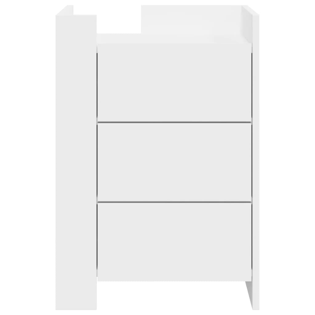 Nattbord hvit 45x50x65 cm konstruert tre