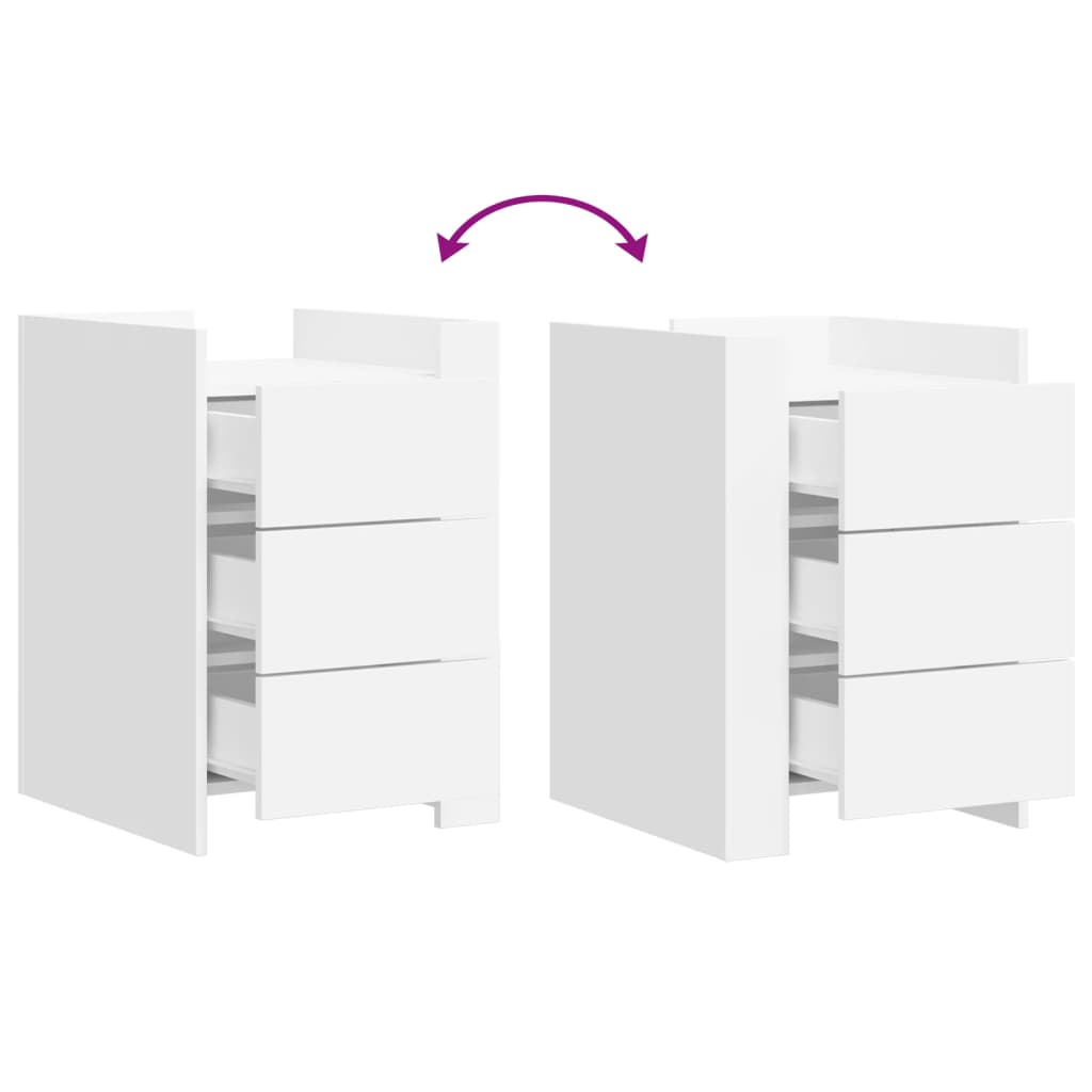 Nattbord hvit 45x50x65 cm konstruert tre