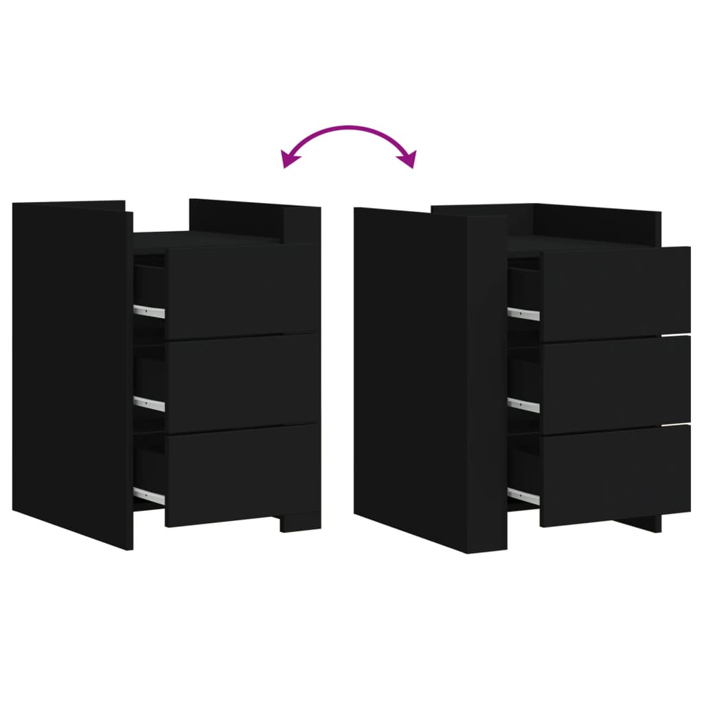 Nattbord svart 45x50x65 cm konstruert tre