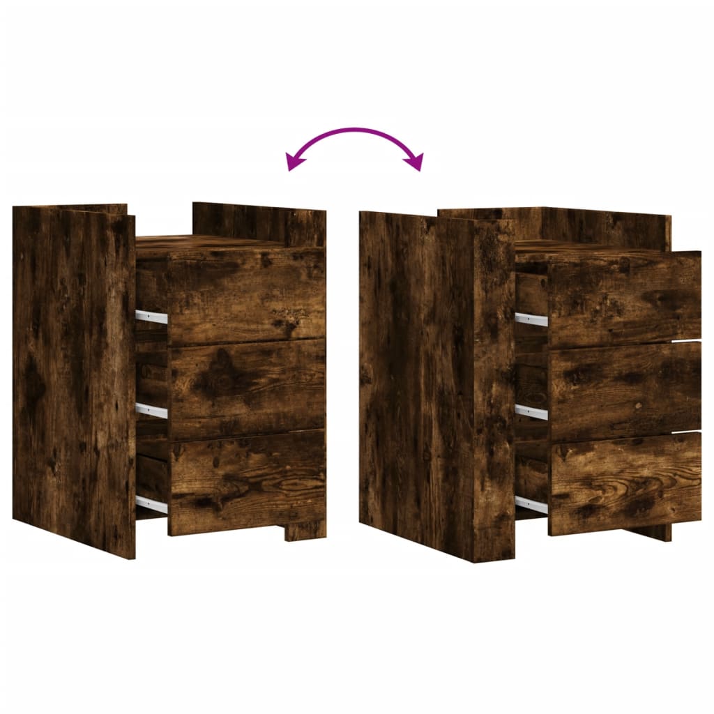 Nattbord røkt eik 45x50x65 cm konstruert tre