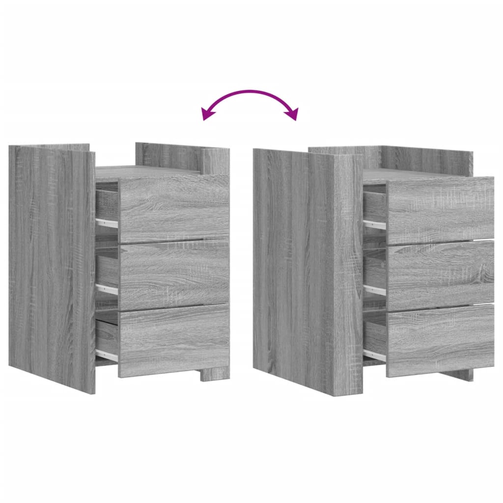 Nattbord grå sonoma 45x50x65 cm konstruert tre