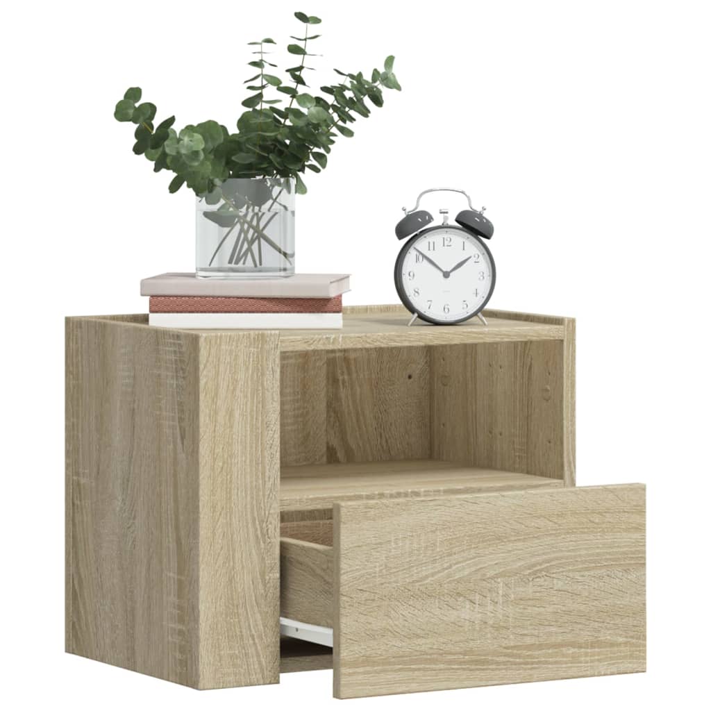 Veggmontert nattbord sonoma eik 45x30x35 cm