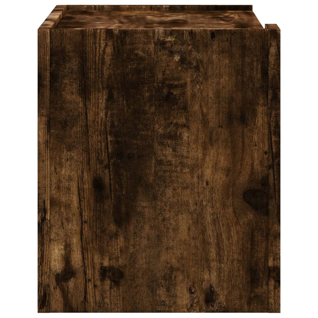 Veggmontert nattbord røkt eik 45x30x35 cm