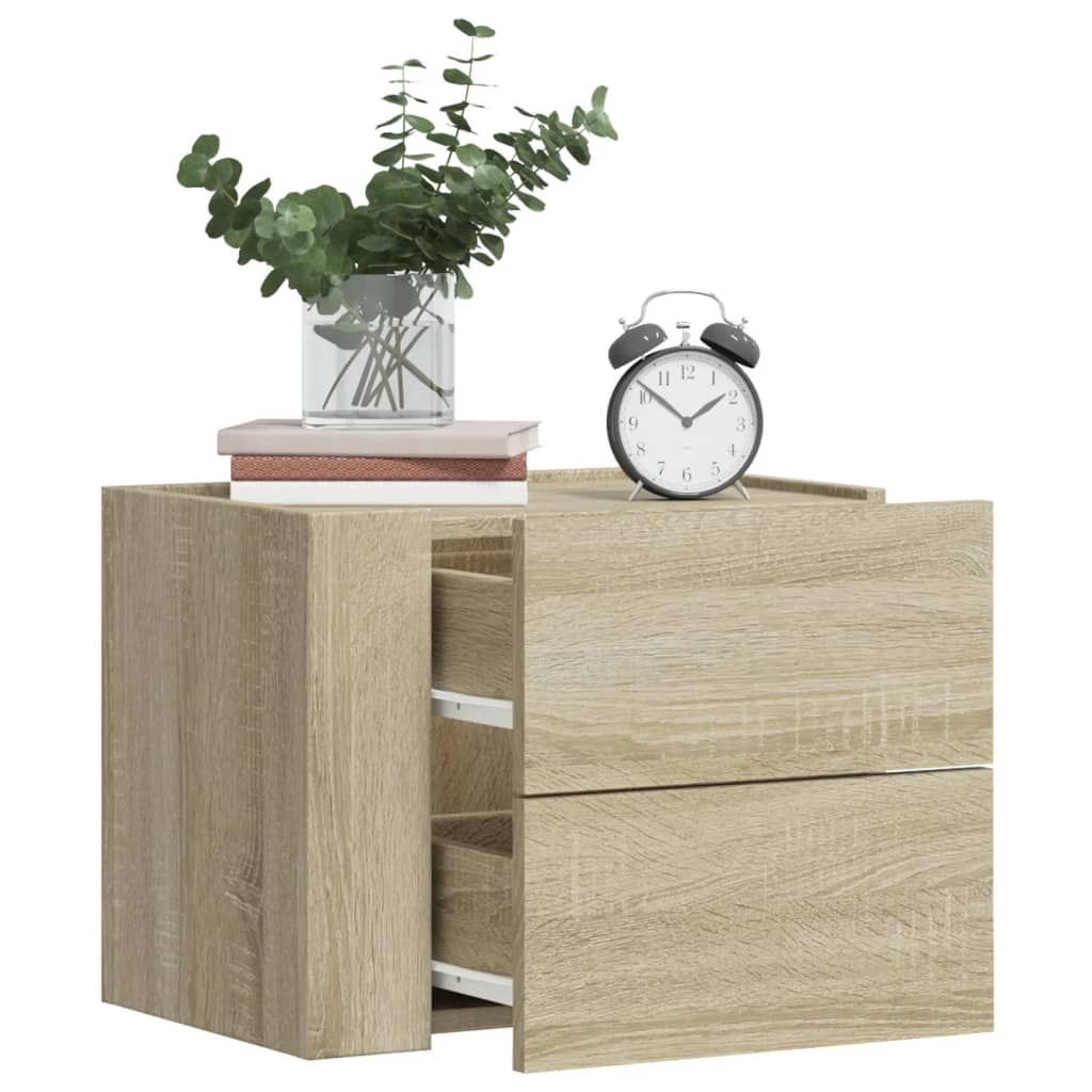Veggmontert nattbord sonoma eik 45x30x35 cm