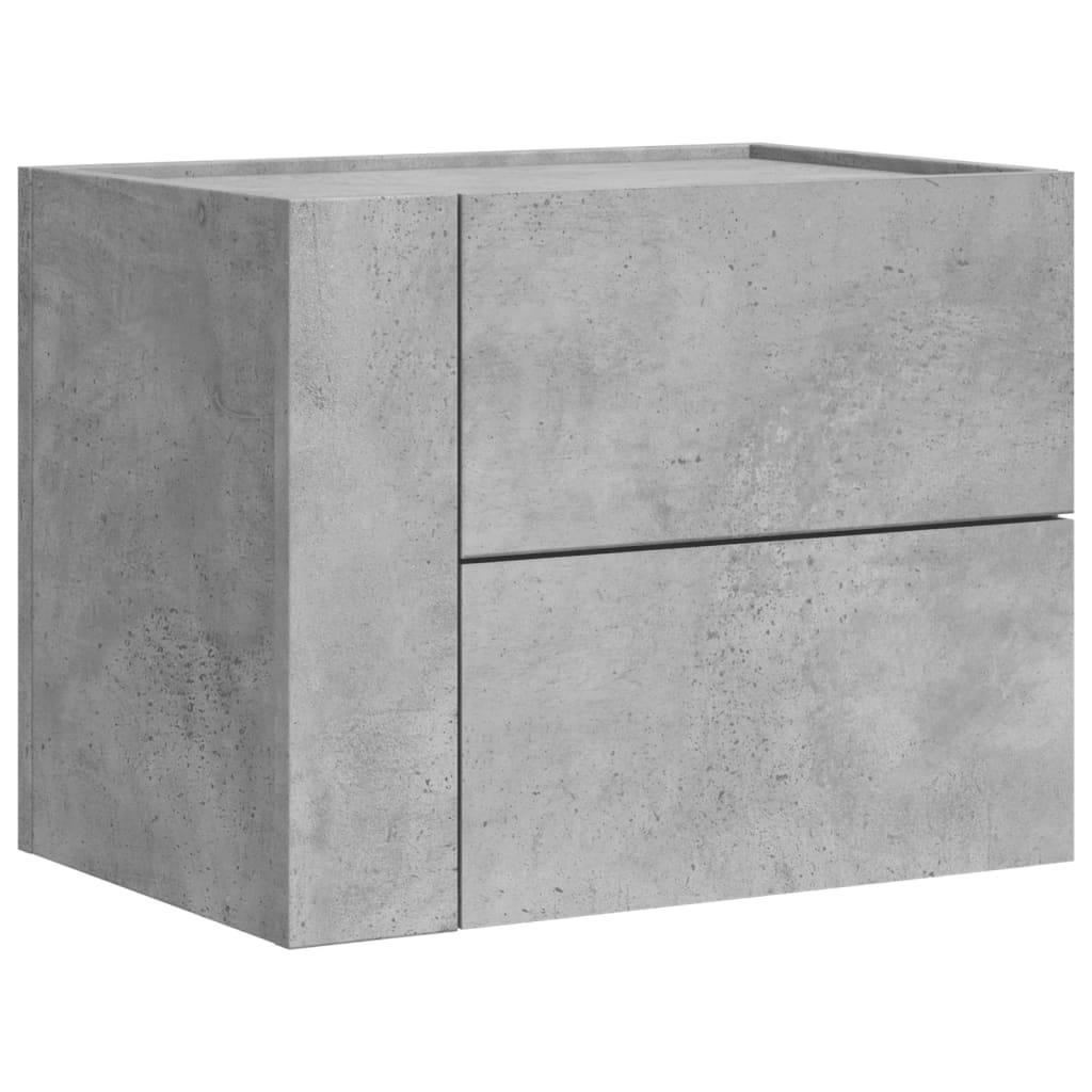Veggmontert nattbord betonggrå 45x30x35 cm
