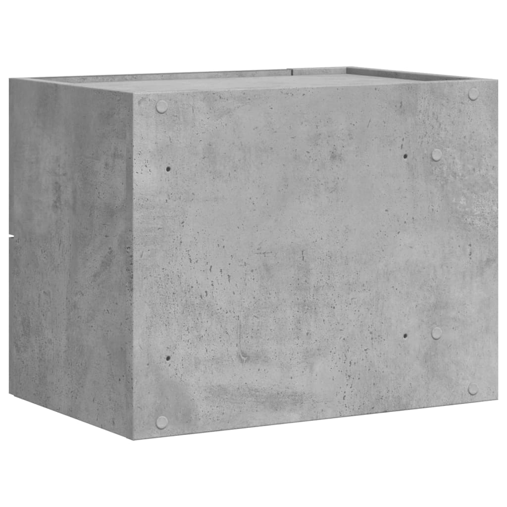 Veggmontert nattbord betonggrå 45x30x35 cm