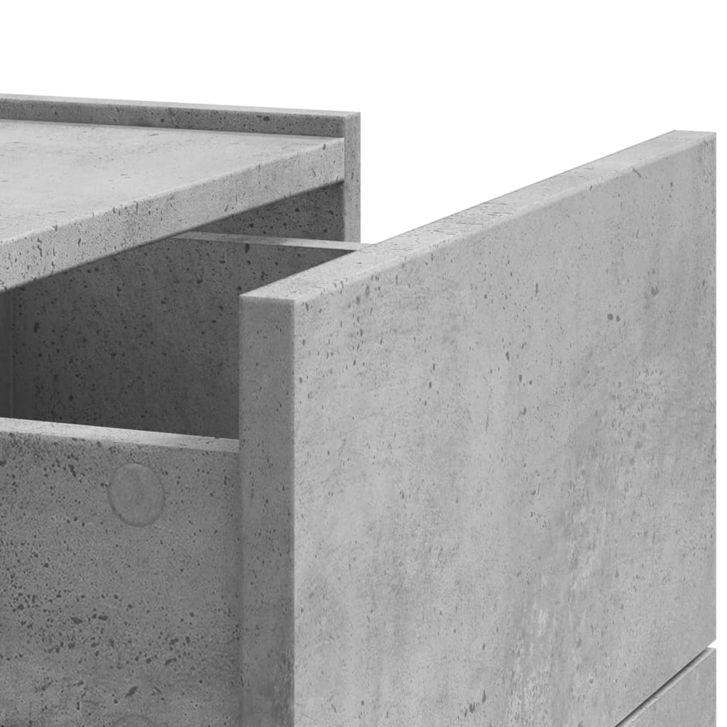 Veggmontert nattbord betonggrå 45x30x35 cm