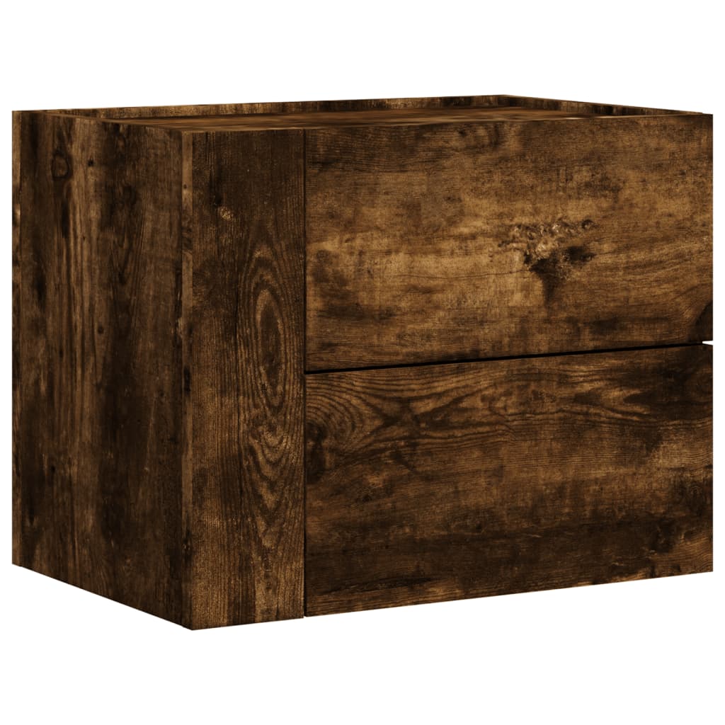 Veggmontert nattbord røkt eik 45x30x35 cm