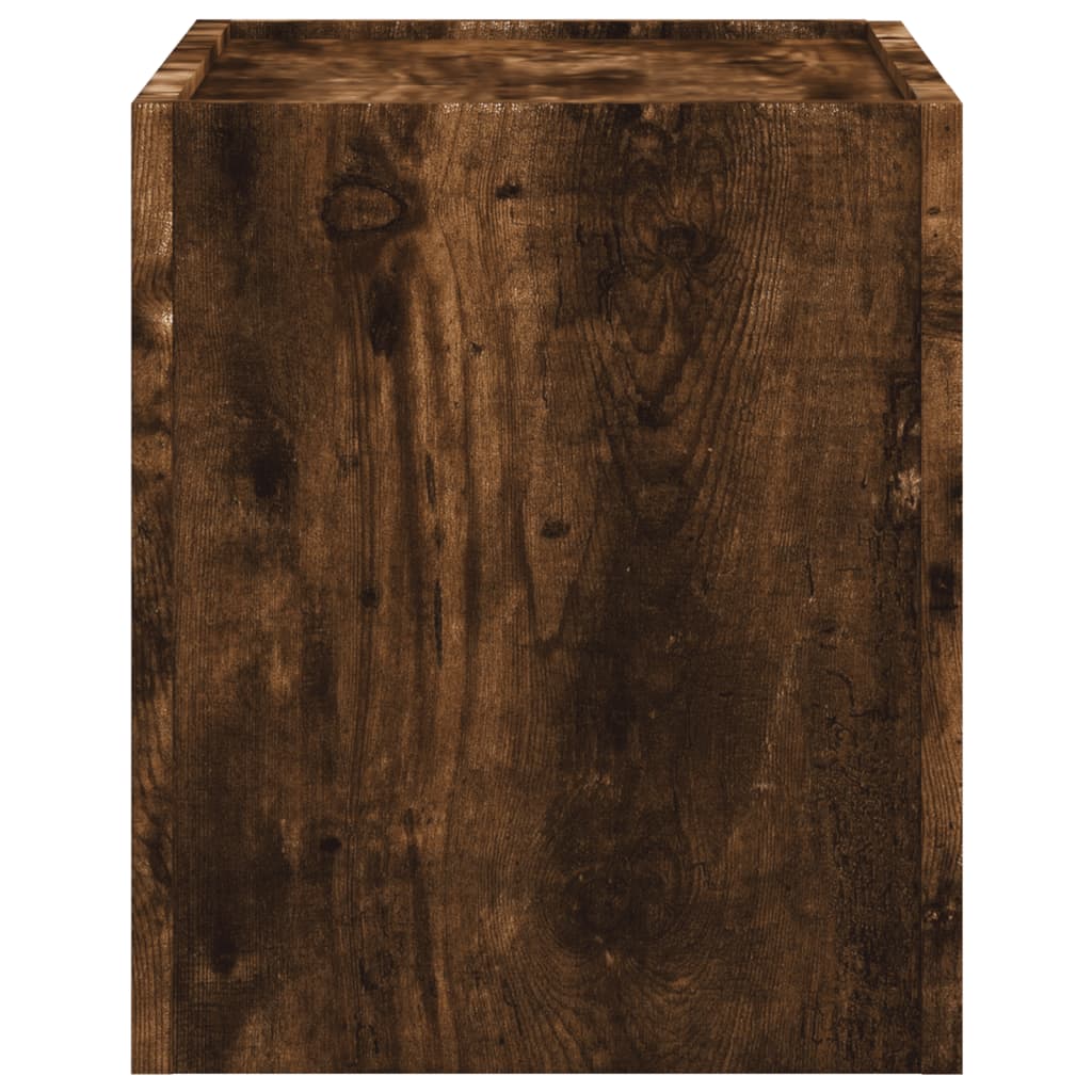 Veggmontert nattbord røkt eik 45x30x35 cm