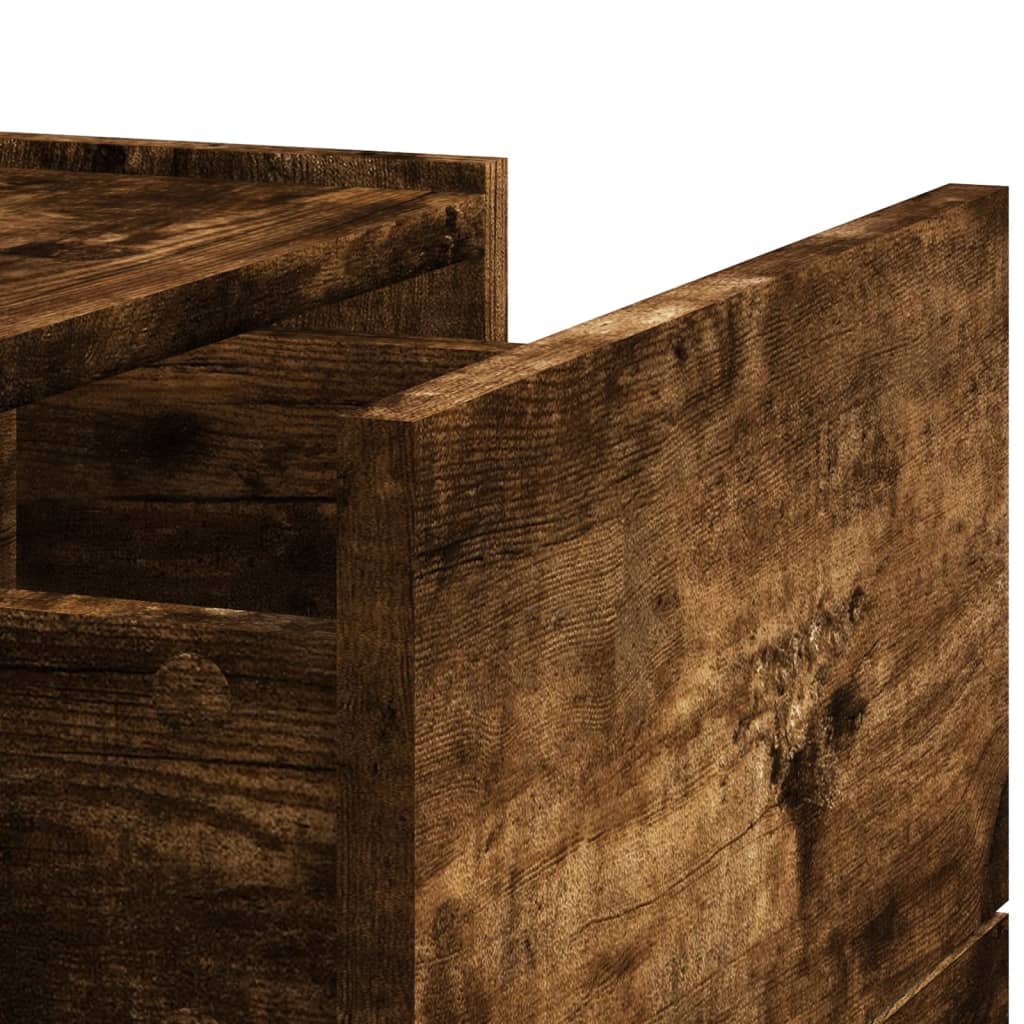 Veggmontert nattbord røkt eik 45x30x35 cm