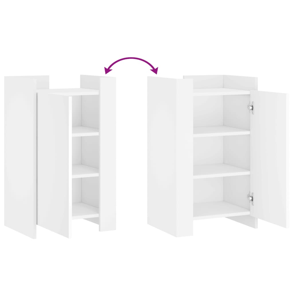 Skjenk hvit 45x35x75 cm konstruert tre