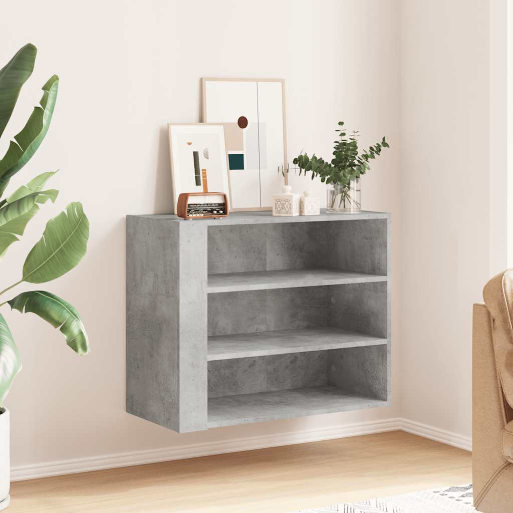 Veggskap betonggrå 75x35x60 cm konstruert tre