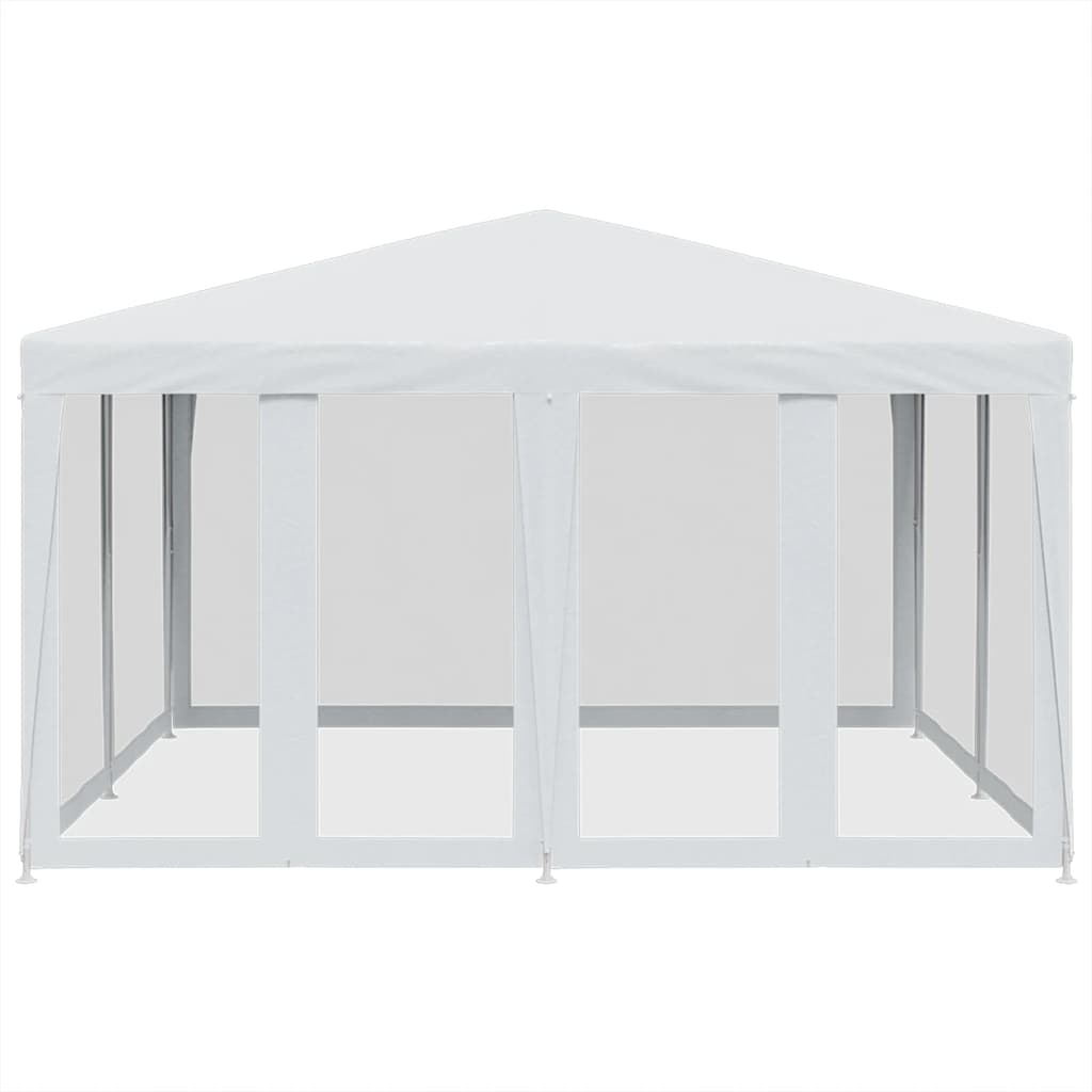 Festtelt med 8 sidevegger av netting hvit 4x4 m HDPE