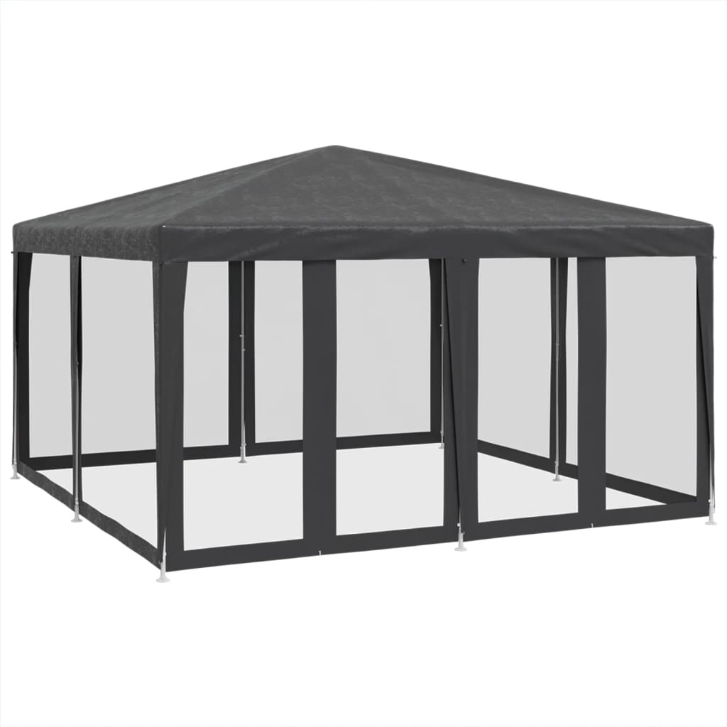 Festtelt med 8 sidevegger av netting antrasitt 4x4 m HDPE vidaXL